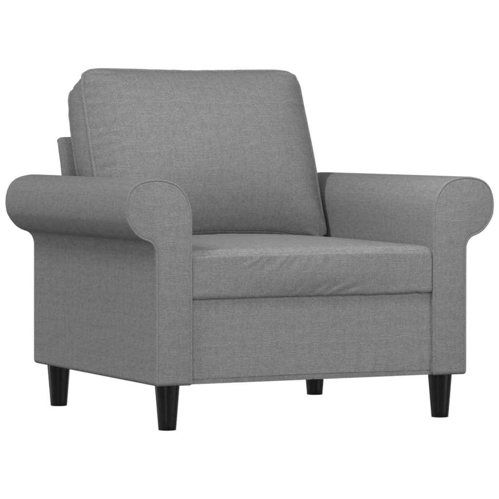 vidaXL Fauteuil met voetenbank 60 cm stof lichtgrijs