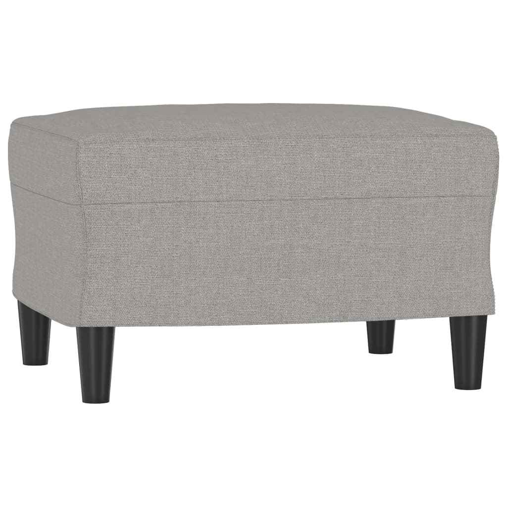 vidaXL Fauteuil met voetenbank 60 cm stof lichtgrijs