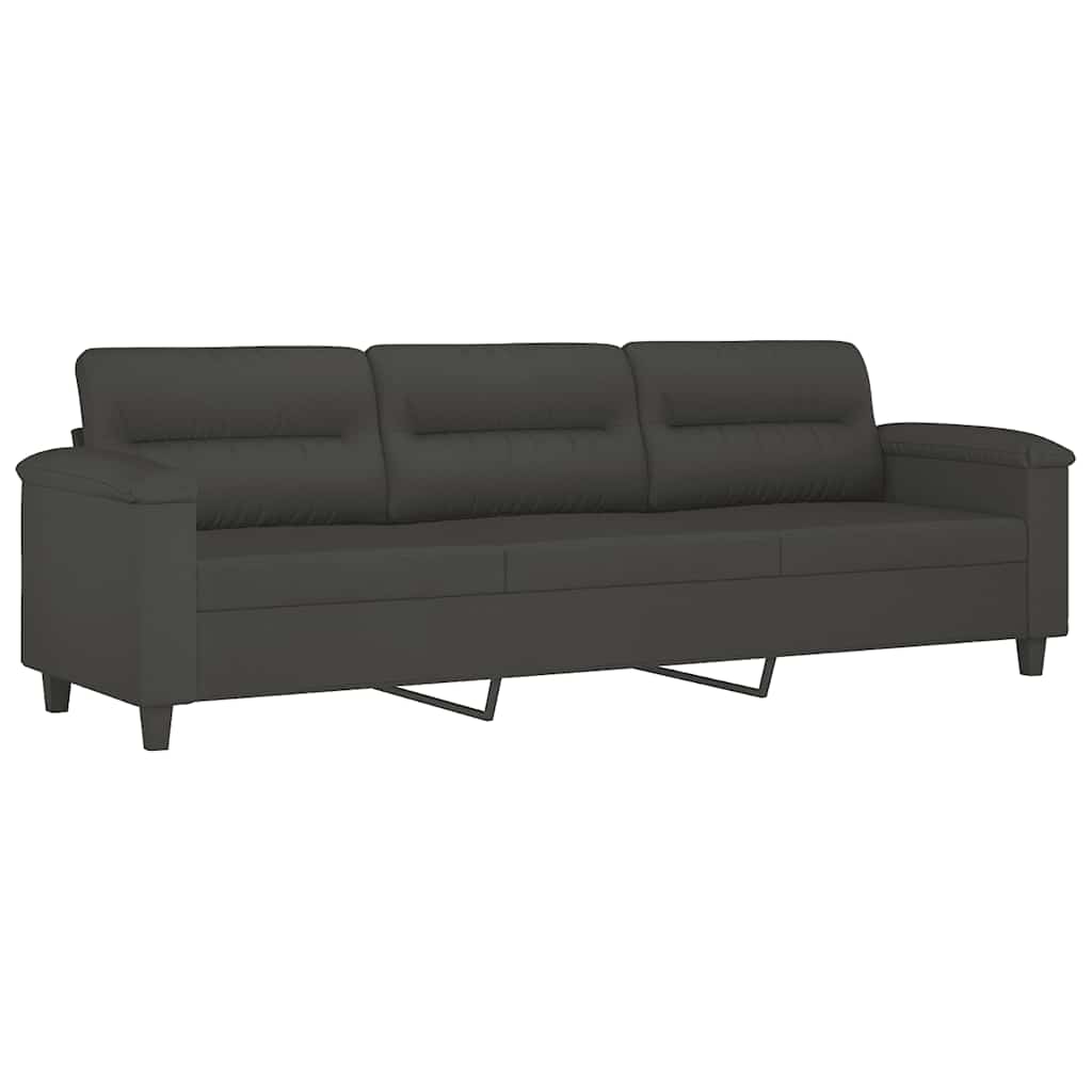 vidaXL Fauteuil met voetenbank 60 cm microvezelstof lichtgrijs