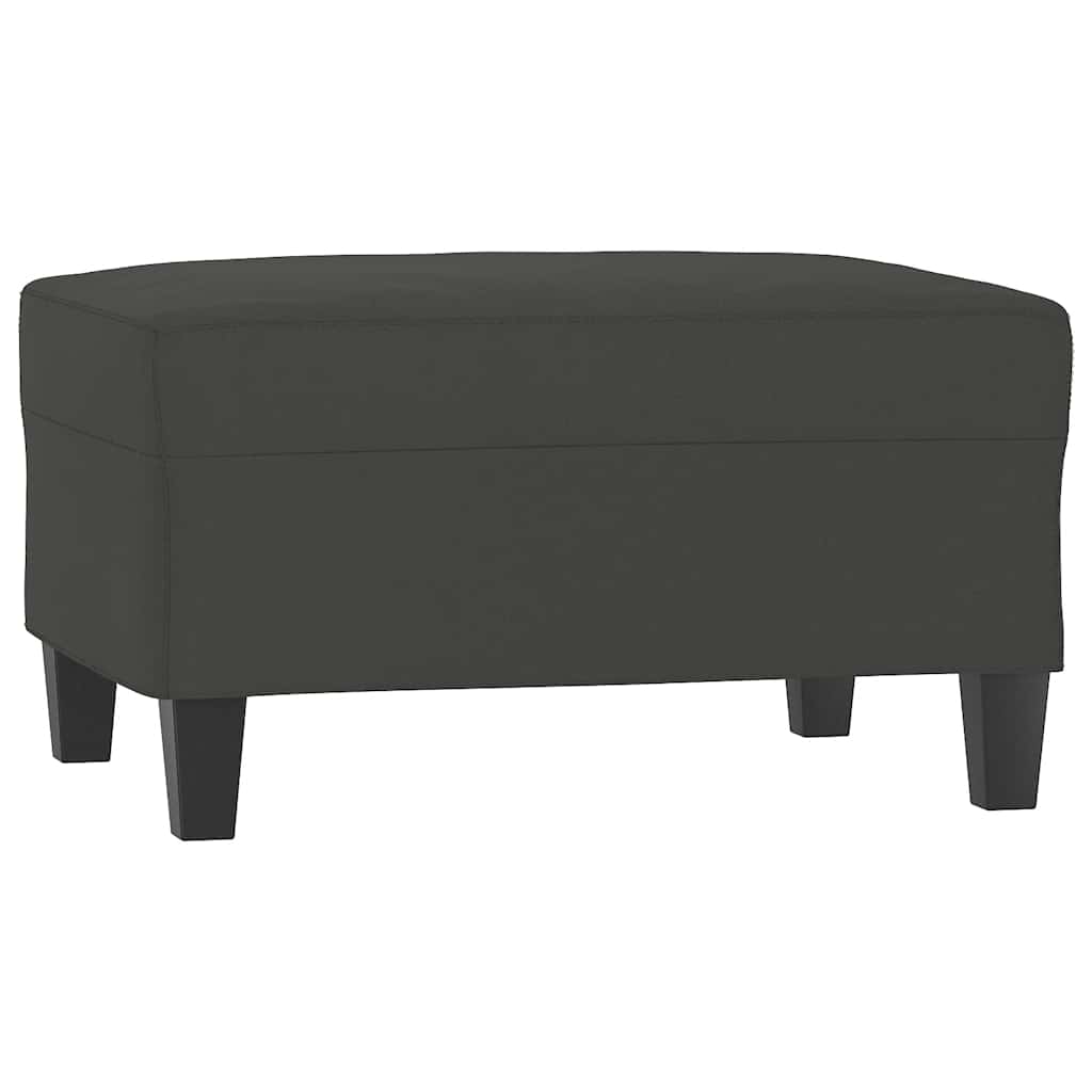 vidaXL Fauteuil met voetenbank 60 cm microvezelstof lichtgrijs