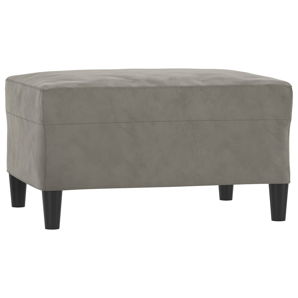 vidaXL 3-delige Loungeset met sierkussens & kussens fluweel lichtgrijs