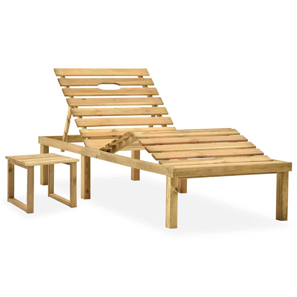 vidaXL Ligbed met tafel geïmpregneerd grenenhout - Aashly
