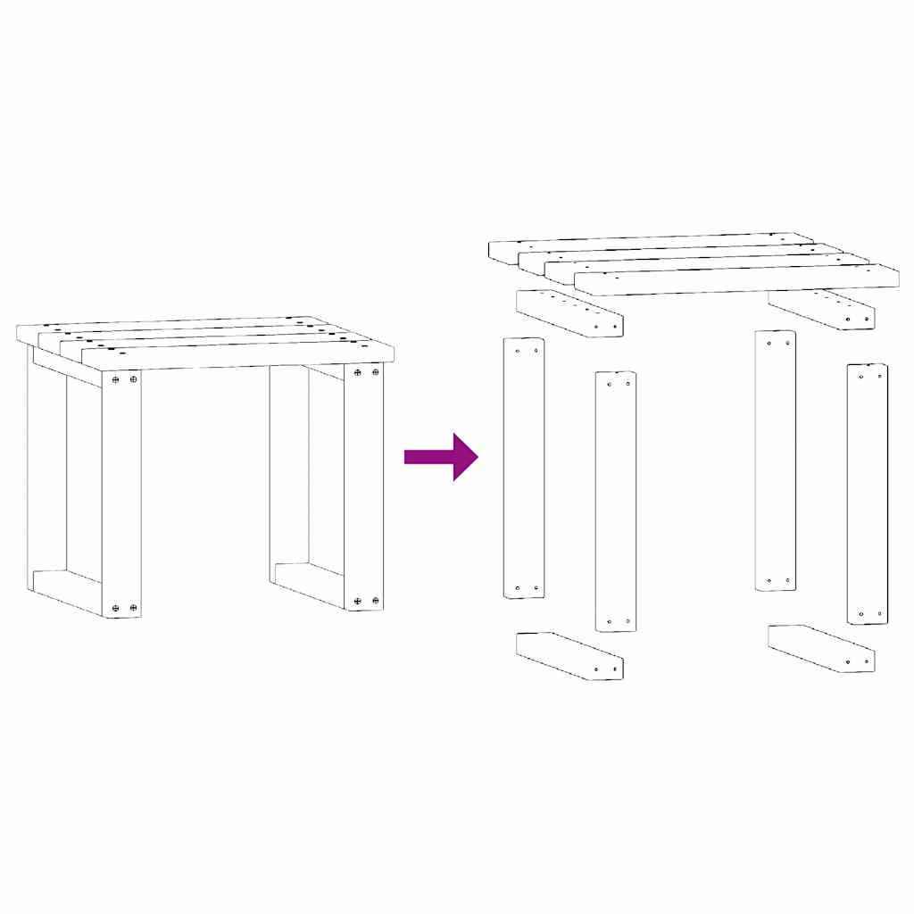 vidaXL Ligbed met tafel geïmpregneerd grenenhout - Aashly