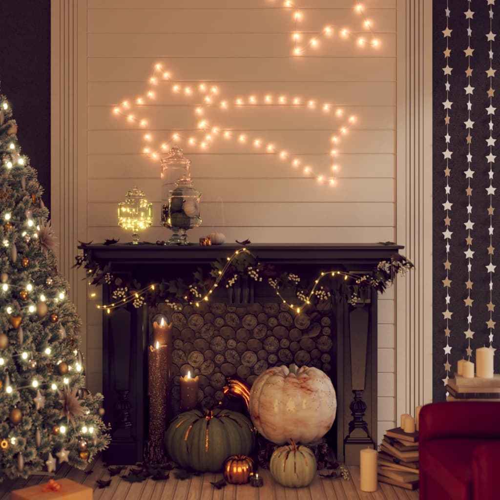 vidaXL Kerstfiguren sterren met 48 LED's 2 st 65x28 cm warmwit