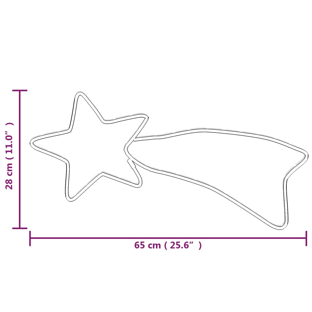 vidaXL Kerstfiguren sterren met 48 LED's 2 st 65x28 cm warmwit