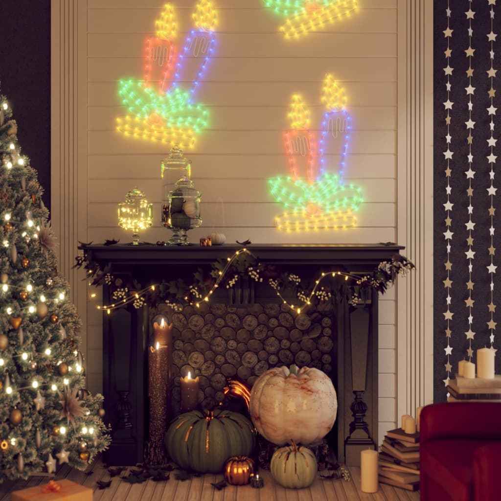 vidaXL Kerstfiguren kaarsen met 144 LED's 2 st 70x42 cm