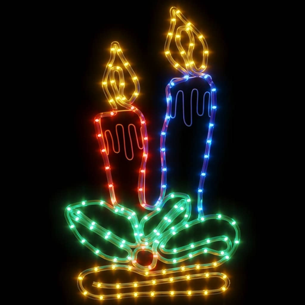 vidaXL Kerstfiguren kaarsen met 144 LED's 2 st 70x42 cm