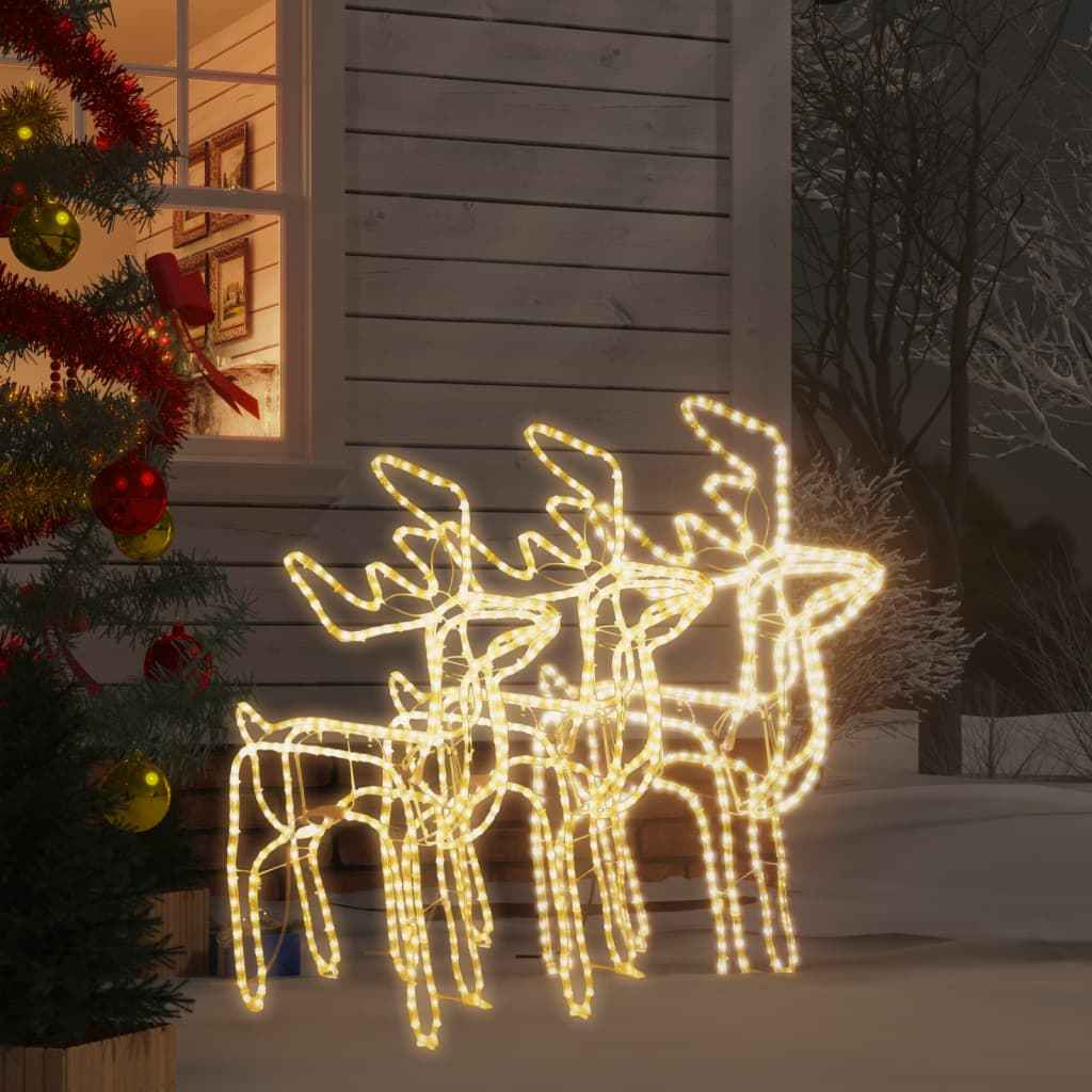 vidaXL Kerstfiguur rendier 2 st 76x42x87 cm warmwit