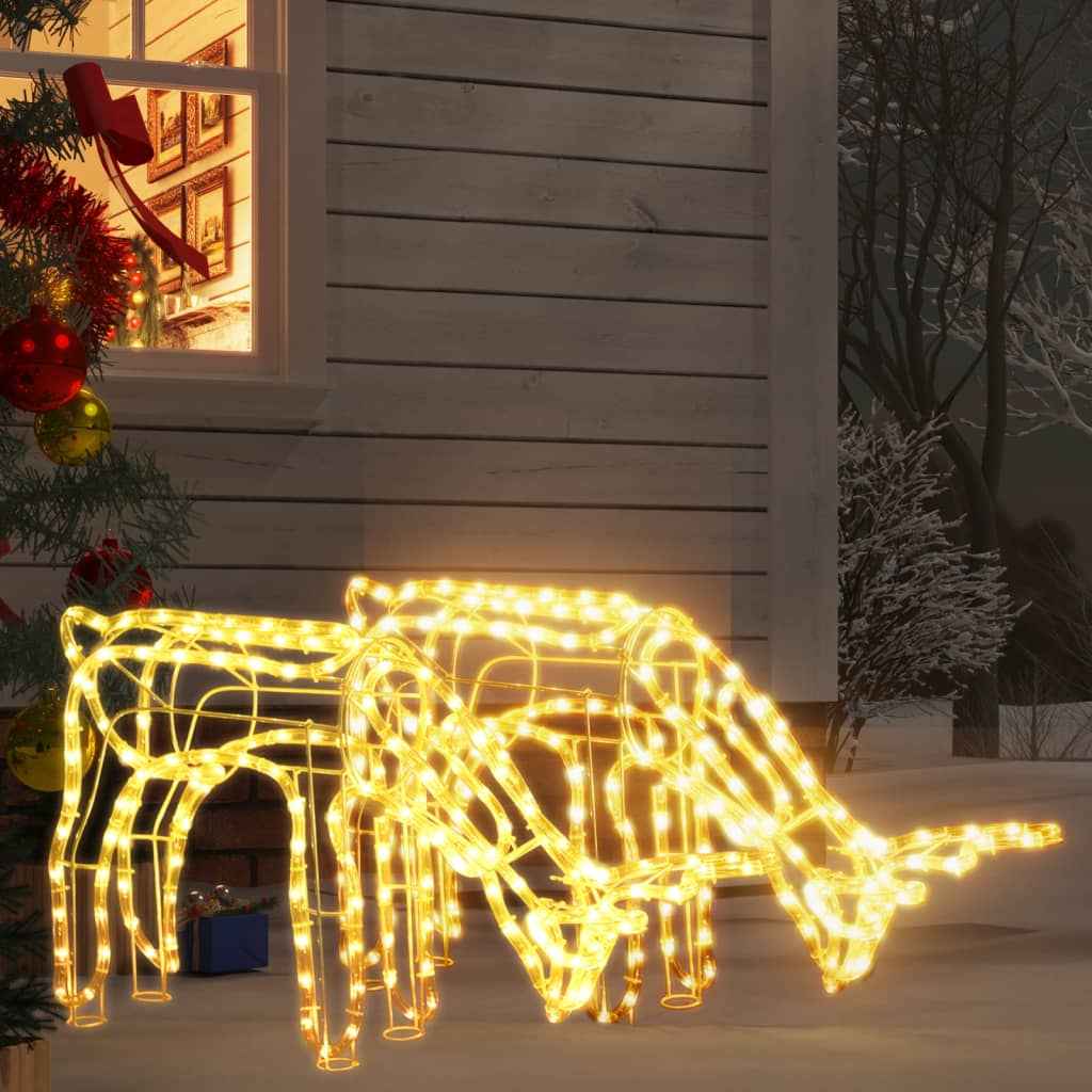 vidaXL Kerstfiguur rendier warmwit 73x31x45 cm
