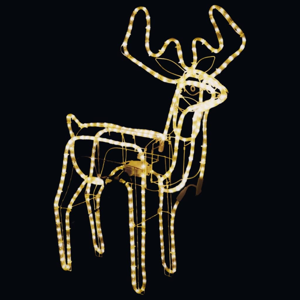vidaXL Kerstfiguur rendier met bewegende kop 2 st warmwit