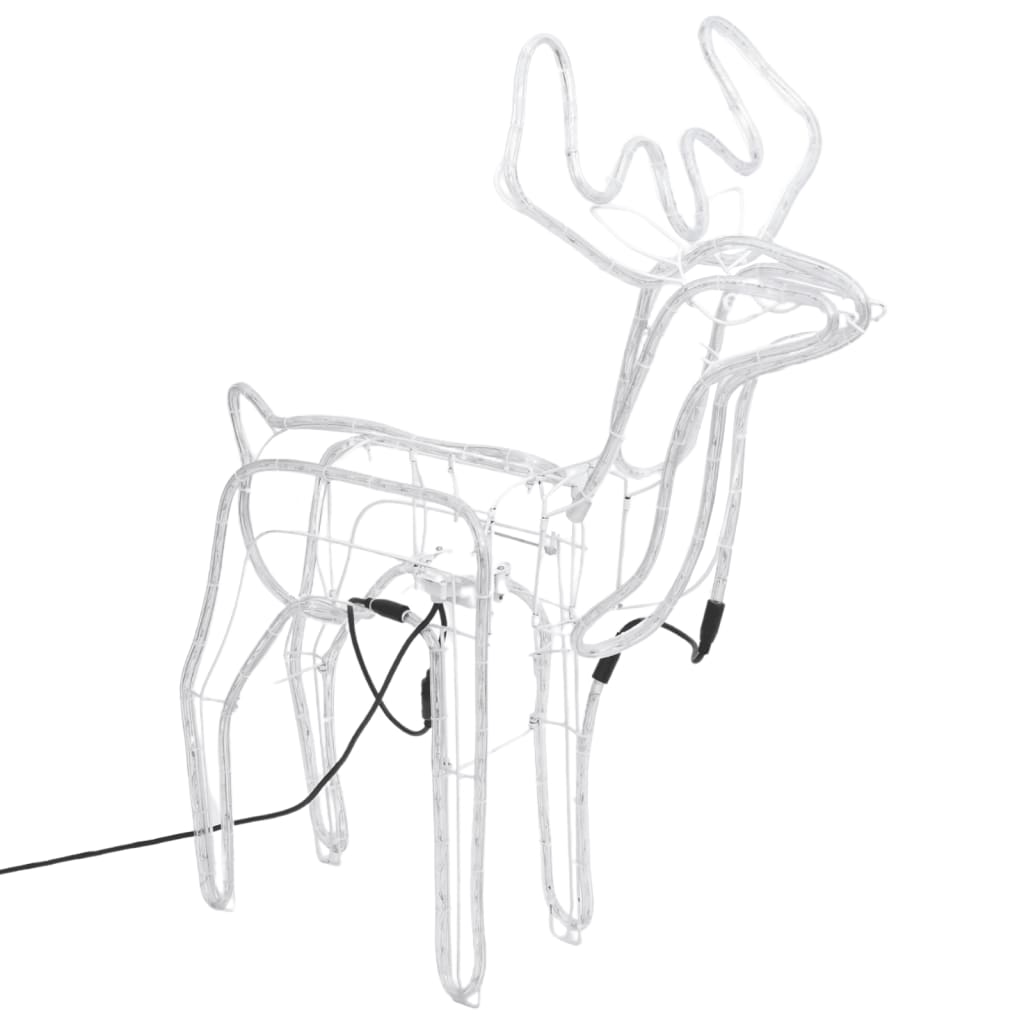 vidaXL Kerstfiguur rendier met bewegende kop 2 st 76x42x87 cm koudwit