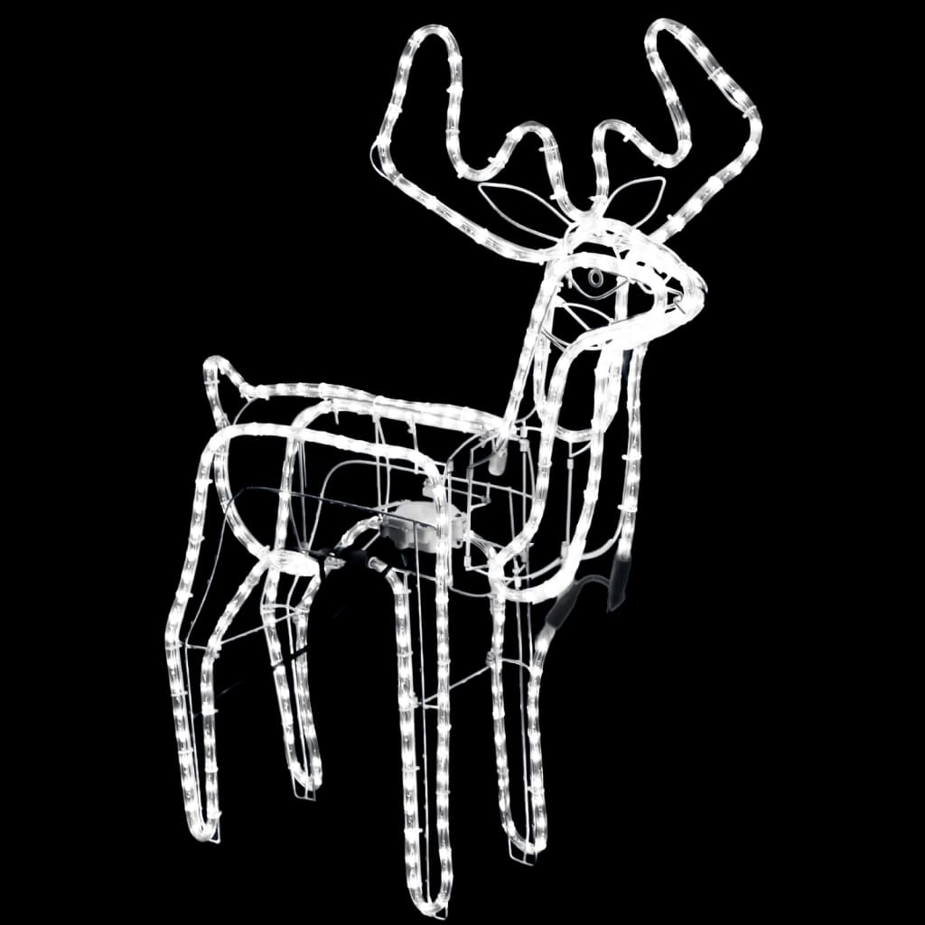 vidaXL Kerstfiguur rendier met bewegende kop 2 st 76x42x87 cm koudwit