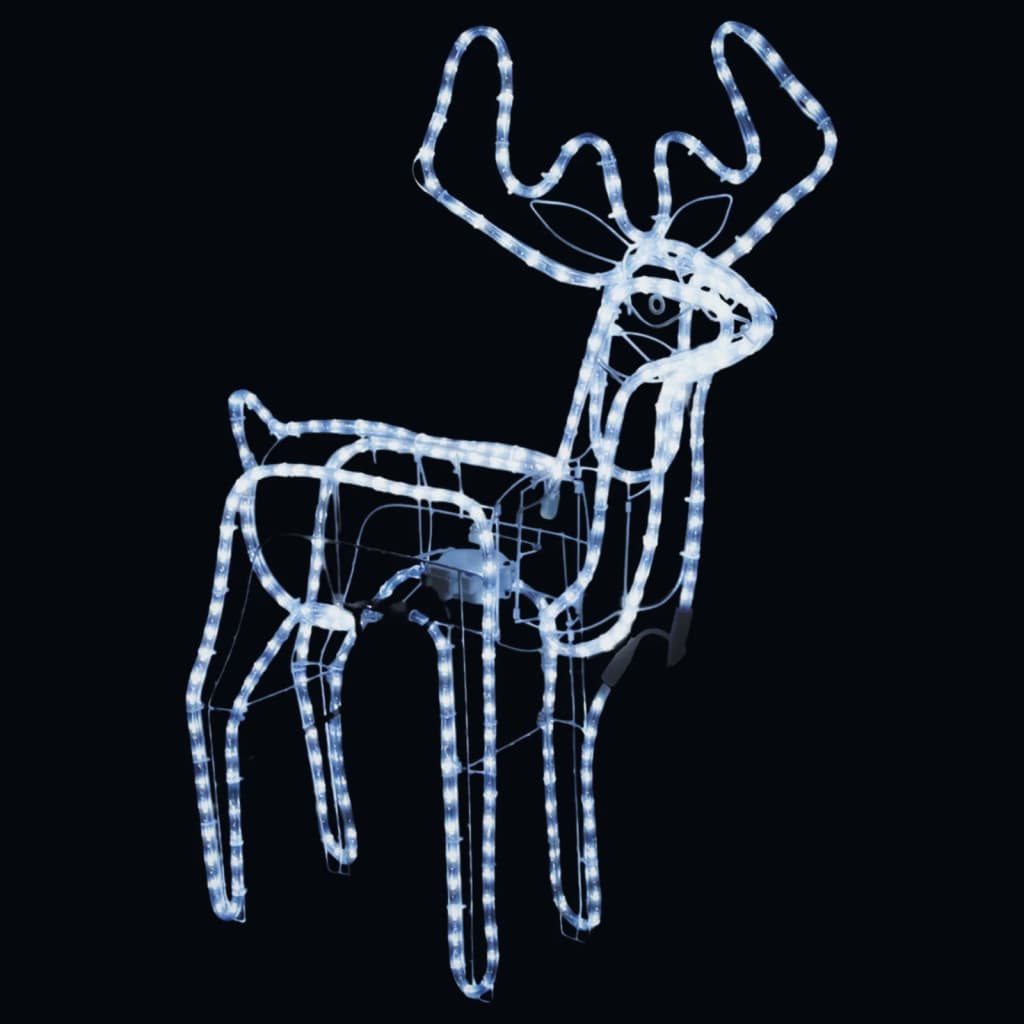 vidaXL Kerstfiguur rendier met bewegende kop 2 st 76x42x87 cm koudwit