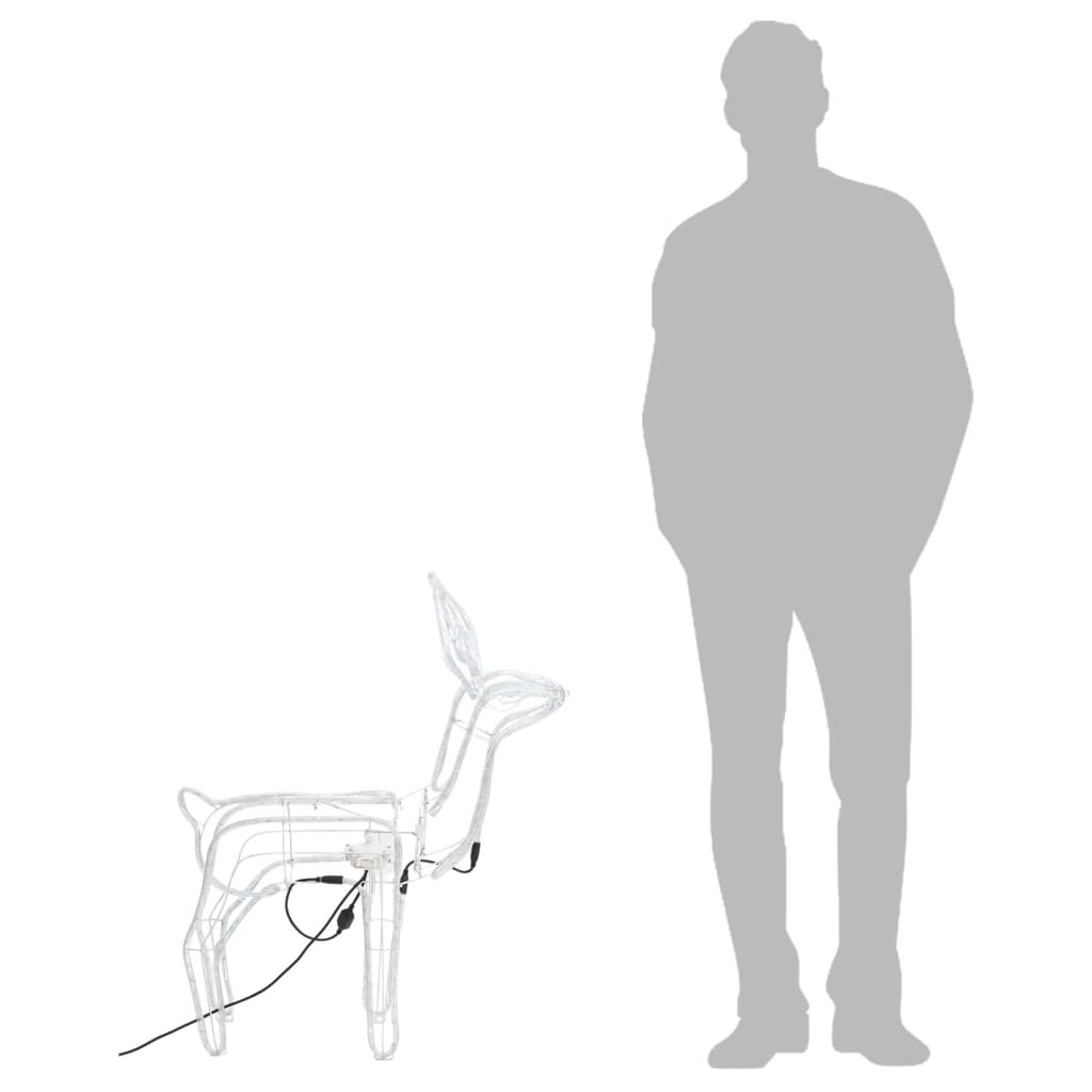 vidaXL Kerstfiguur rendier met bewegende kop 2 st 76x42x87 cm koudwit