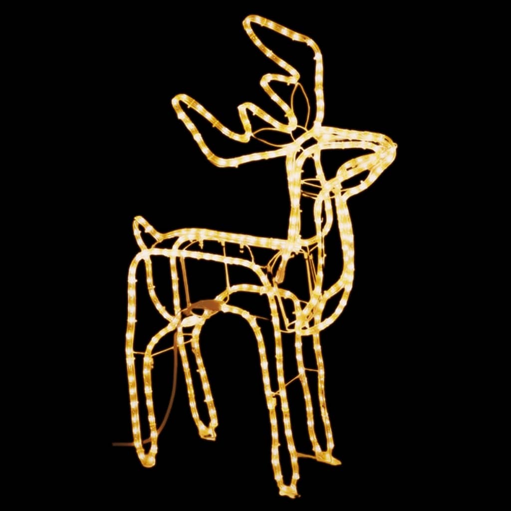 vidaXL 3-delige Kerstfigurenset rendier warmwit
