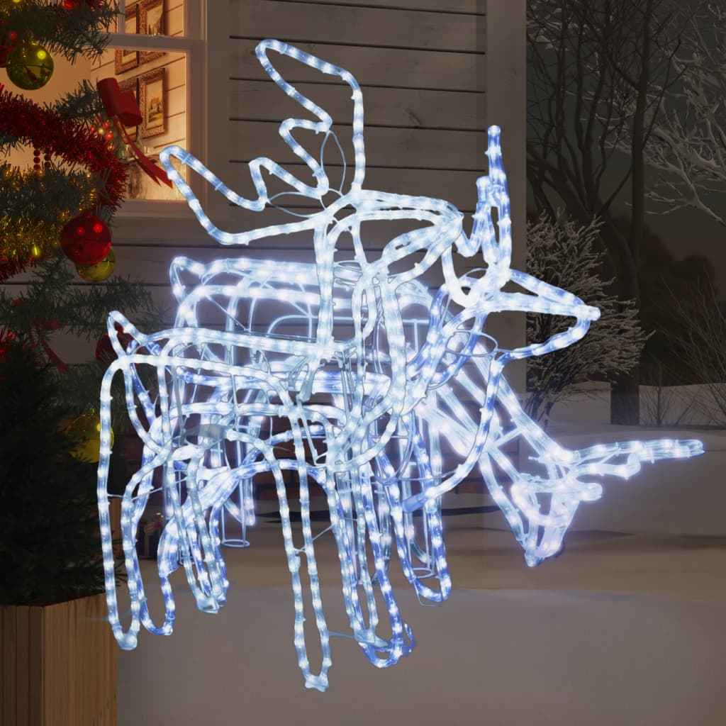 vidaXL 3-delige Kerstfigurenset rendier warmwit