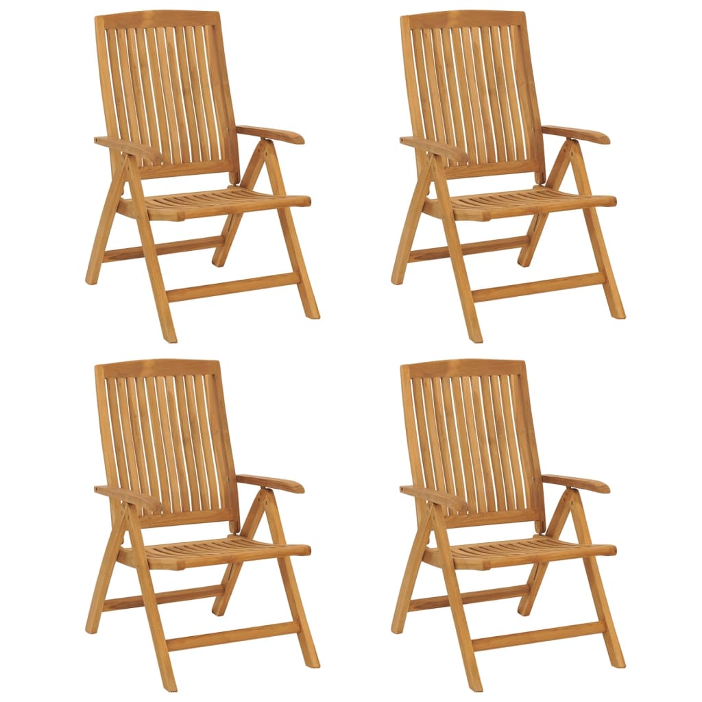 vidaXL Tuinstoelen 4 st verstelbaar massief teakhout