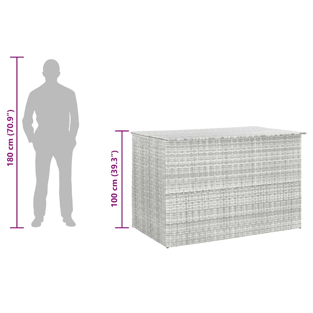 vidaXL Tuinbox 150x100x100 cm poly rattan lichtgrijs