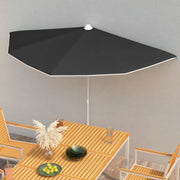 vidaXL Parasol half met paal 180x90 cm antracietkleurig