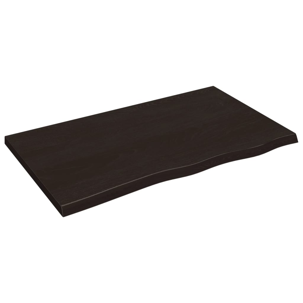 vidaXL Wastafelblad 100x60x2 cm behandeld massief hout donkerbruin