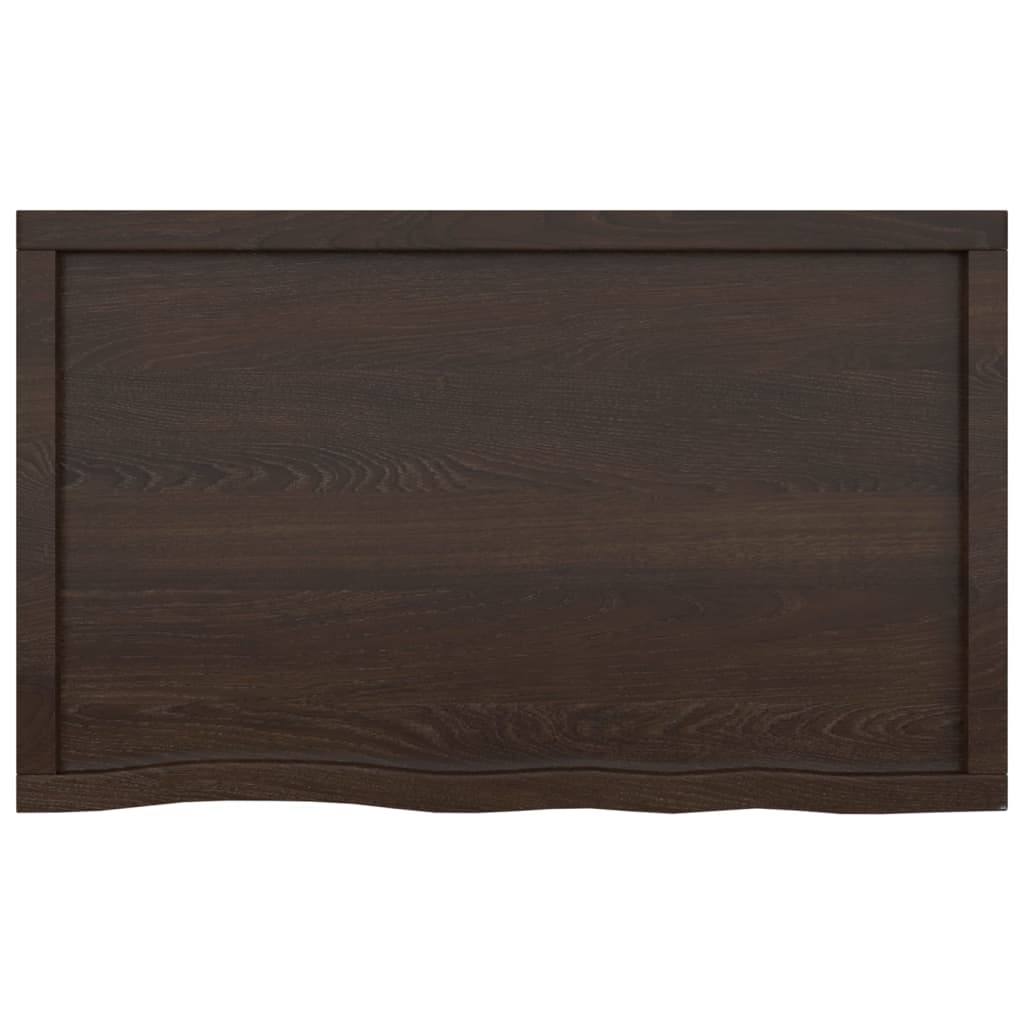 vidaXL Wastafelblad 100x60x2 cm behandeld massief hout donkerbruin