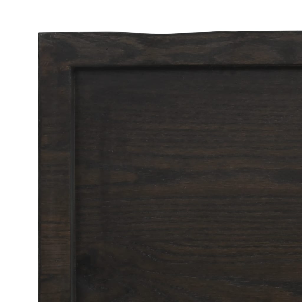 vidaXL Wastafelblad 100x60x2 cm behandeld massief hout donkerbruin