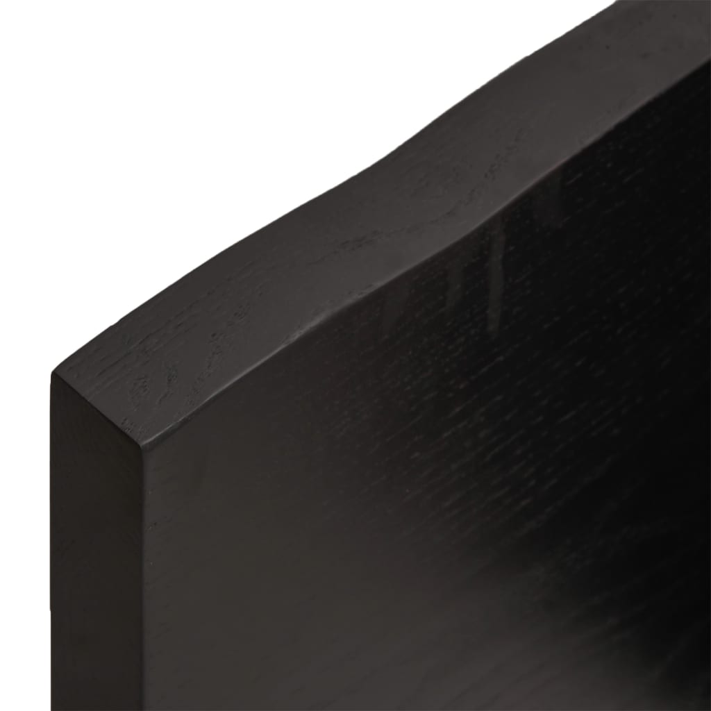 vidaXL Wastafelblad 100x60x2 cm behandeld massief hout donkerbruin