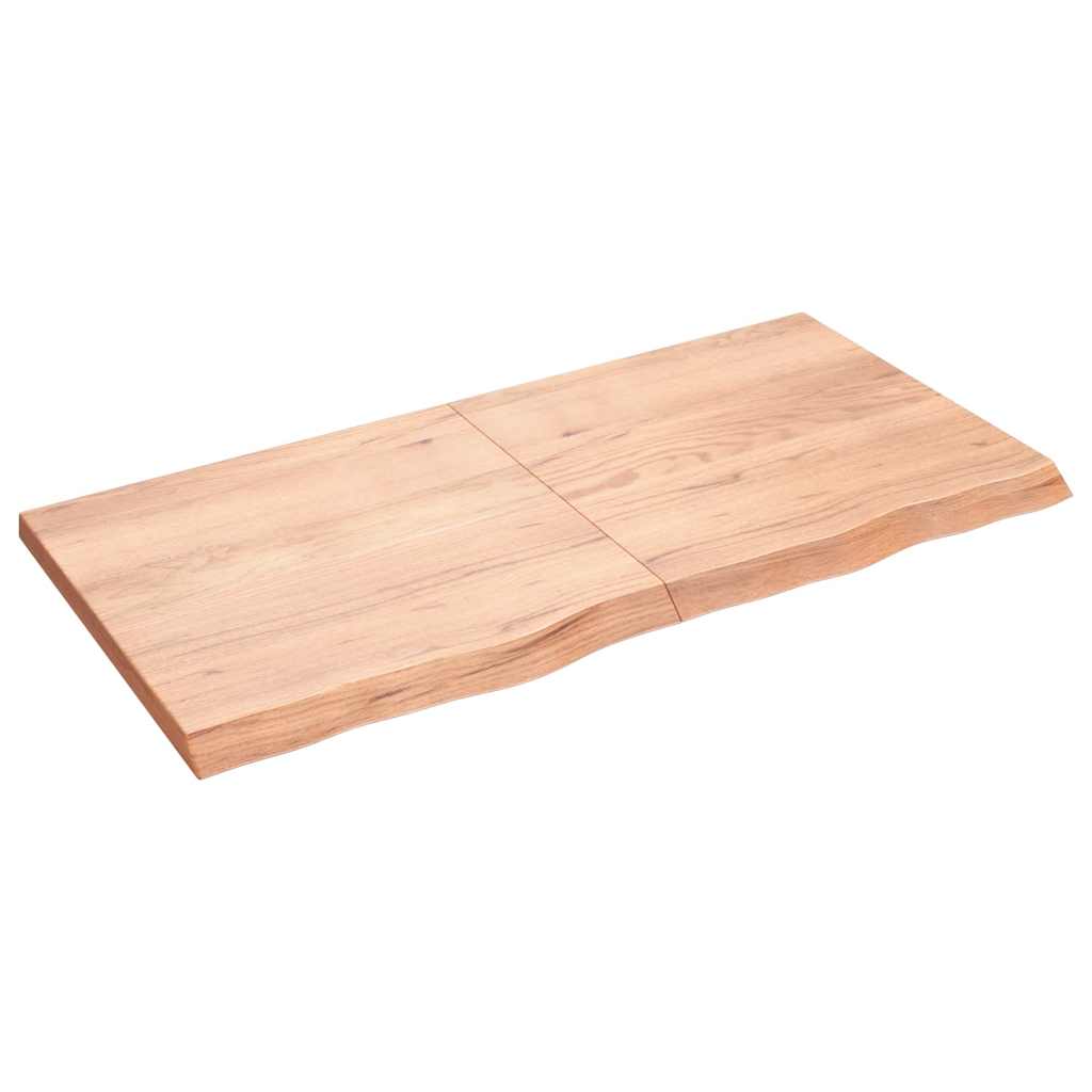vidaXL Tafelblad 100x60x2 cm behandeld massief eikenhout donkerbruin