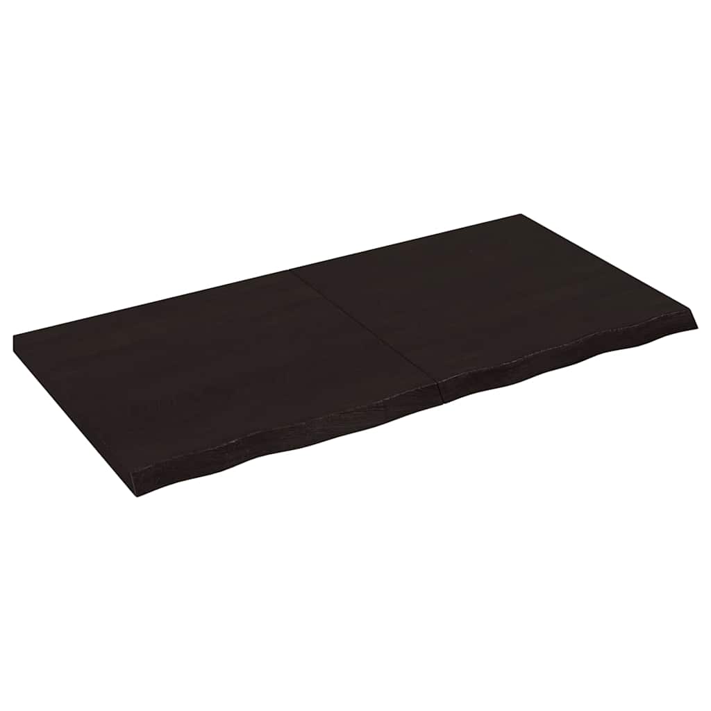 vidaXL Tafelblad 100x60x2 cm behandeld massief eikenhout donkerbruin