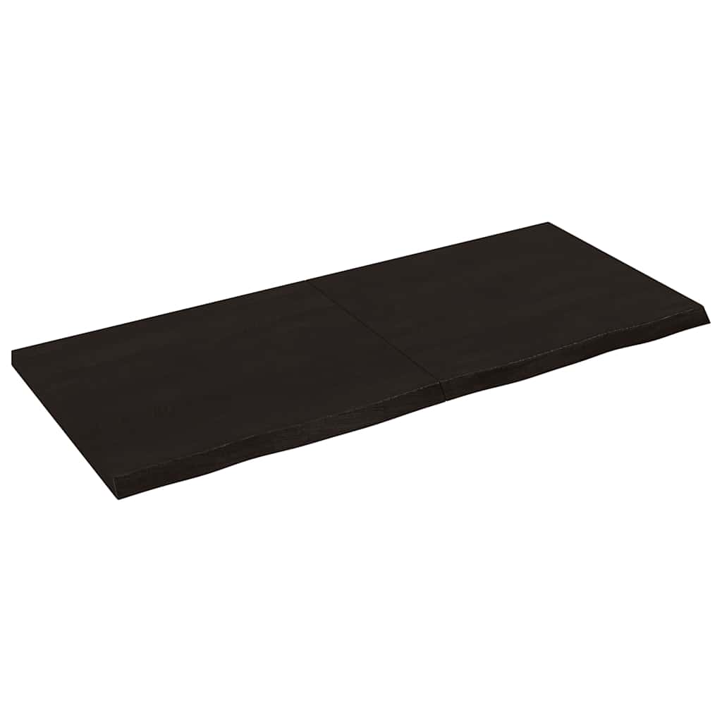 vidaXL Tafelblad 100x60x2 cm behandeld massief eikenhout donkerbruin