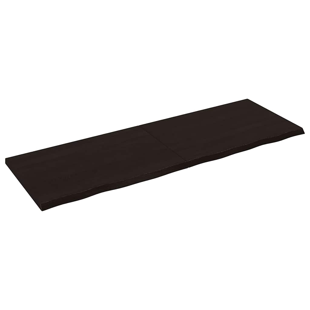 vidaXL Tafelblad 100x60x2 cm behandeld massief eikenhout donkerbruin