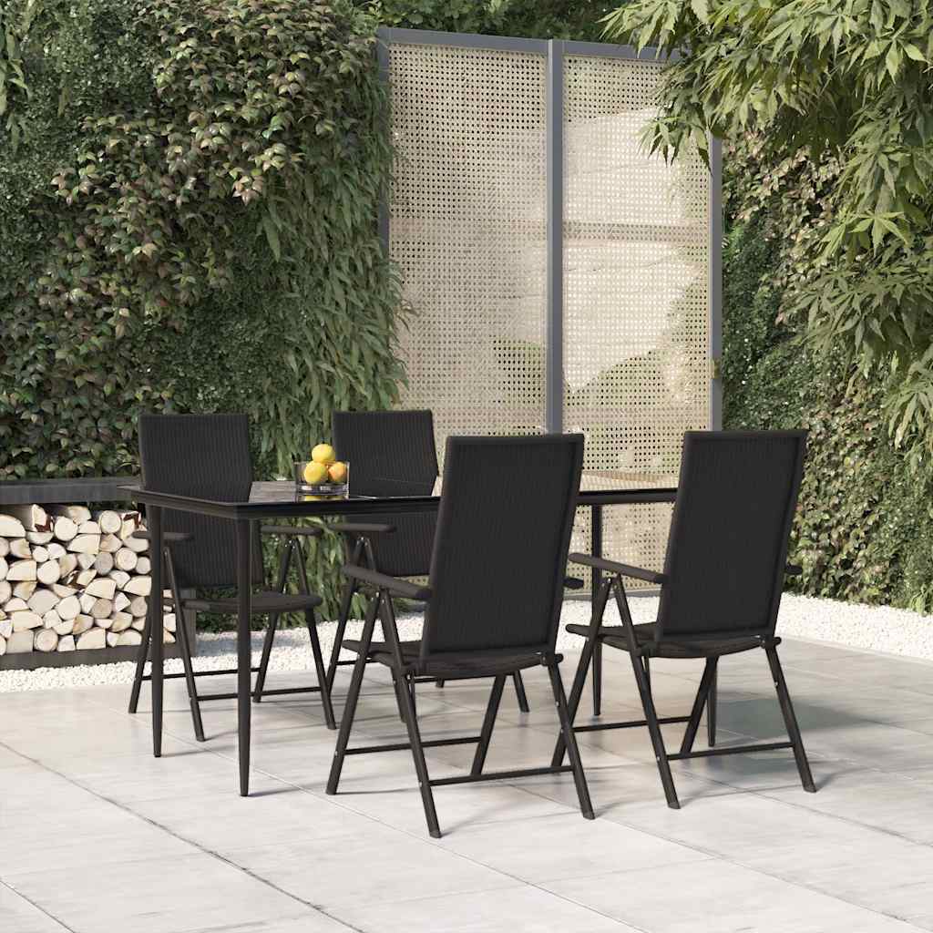 vidaXL 5-delige Tuinset zwart