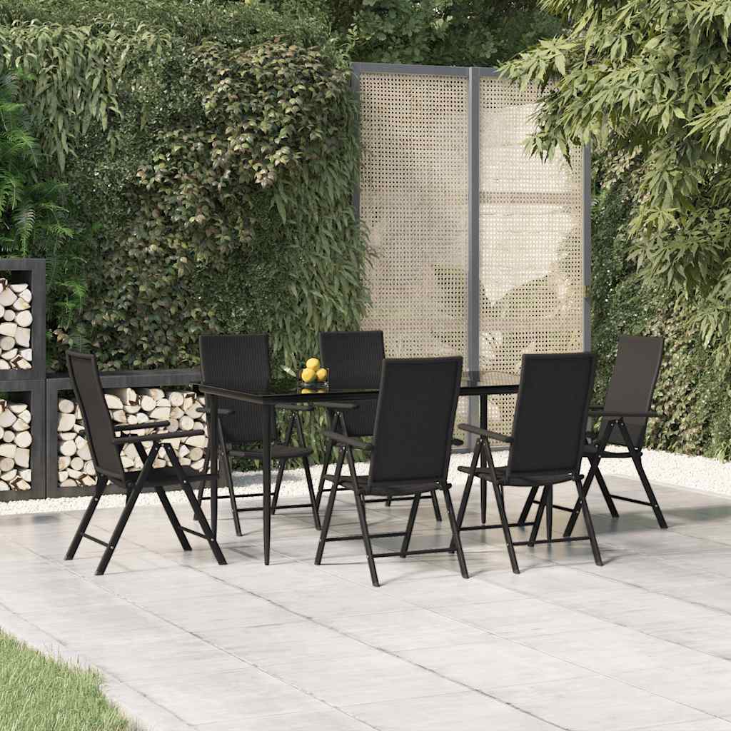 vidaXL 5-delige Tuinset zwart