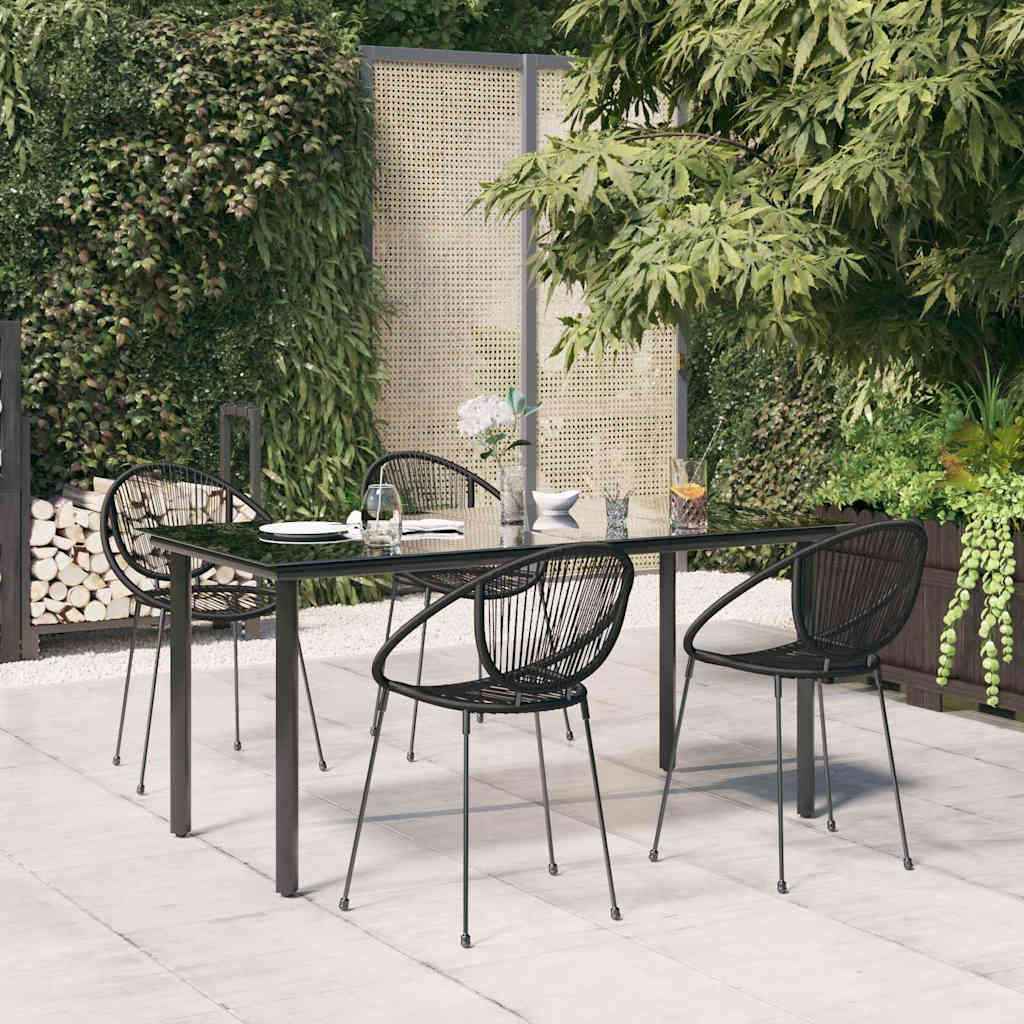 vidaXL 7-delige Tuinset zwart