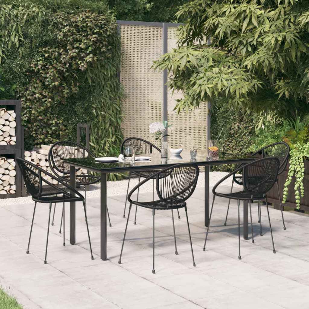 vidaXL 7-delige Tuinset zwart