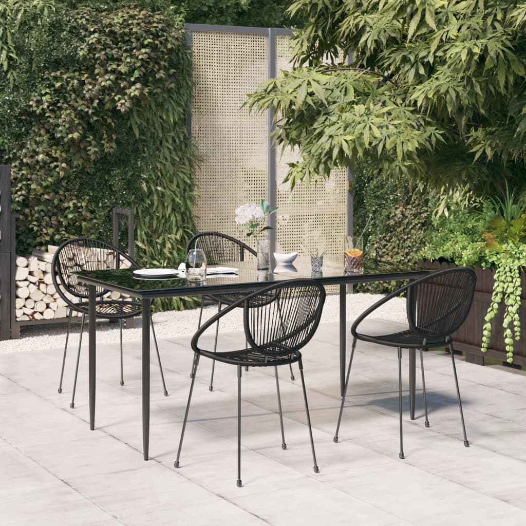 vidaXL 7-delige Tuinset zwart