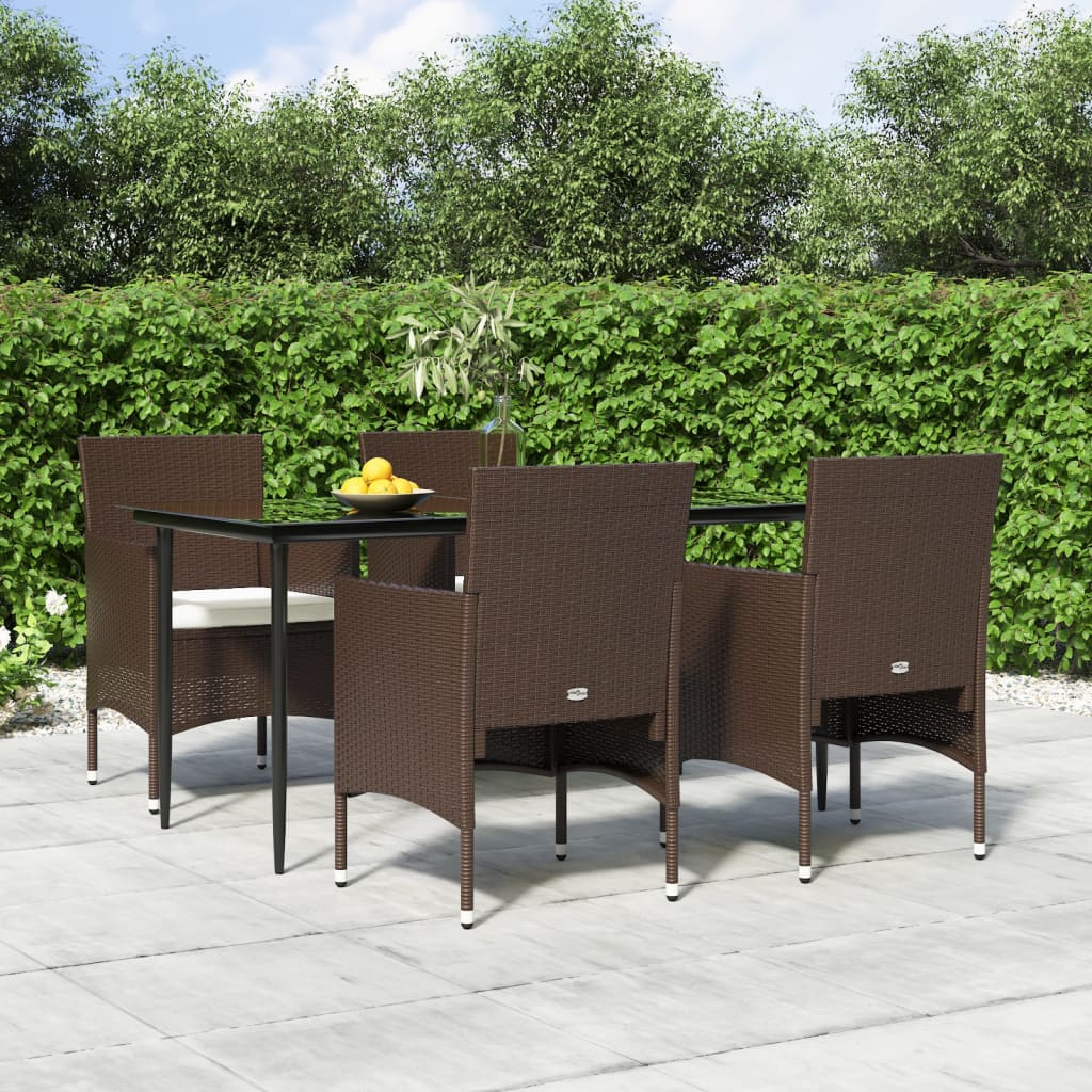 vidaXL 7-delige Tuinset met kussens grijs en zwart