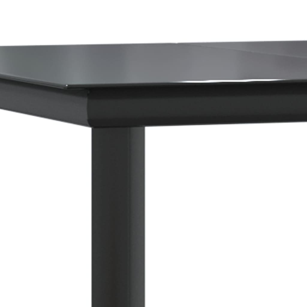 vidaXL 5-delige Tuinset met kussens zwart