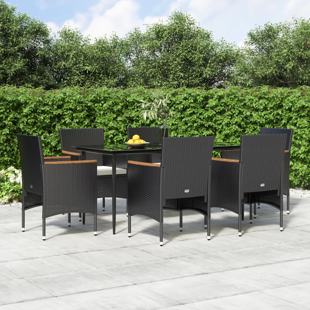 vidaXL 5-delige Tuinset met kussens grijs en zwart