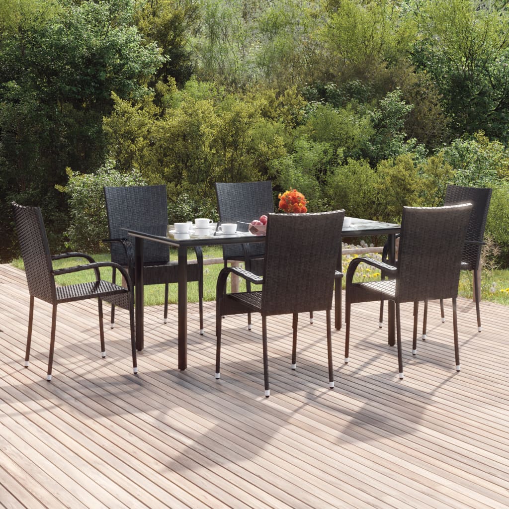 vidaXL 5-delige Tuinset poly rattan grijs