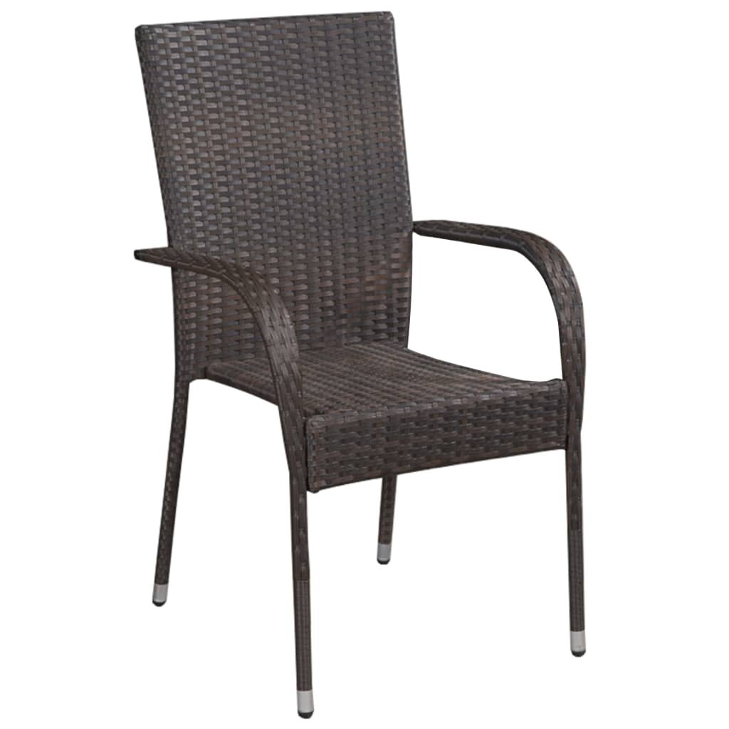 vidaXL 5-delige Tuinset poly rattan grijs