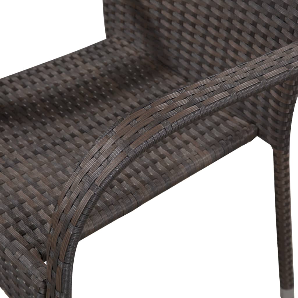 vidaXL 5-delige Tuinset poly rattan grijs