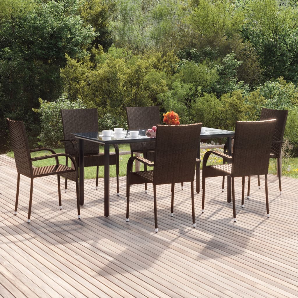 vidaXL 5-delige Tuinset poly rattan grijs