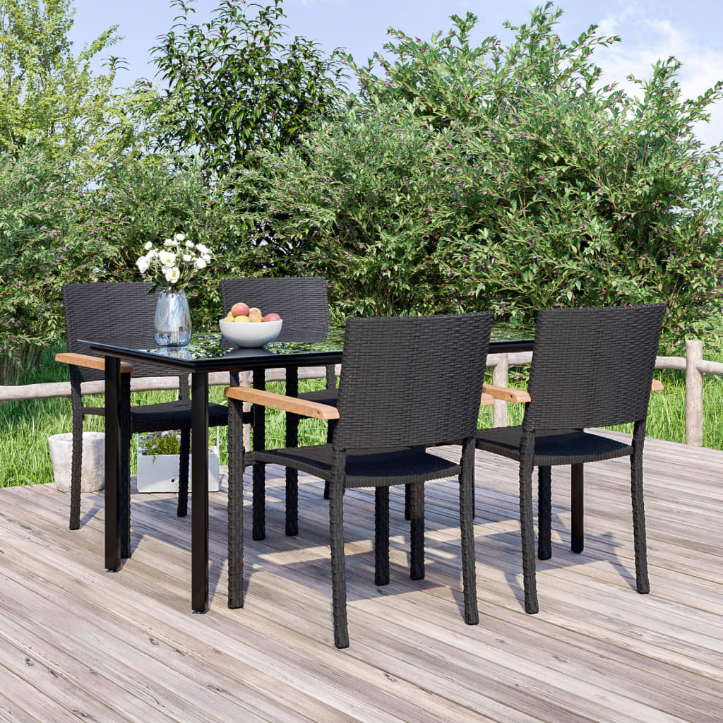 vidaXL 9-delige Tuinset zwart