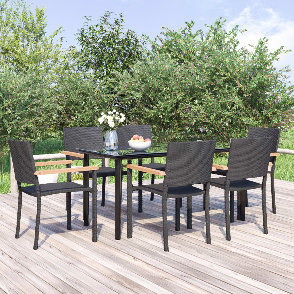 vidaXL 9-delige Tuinset zwart