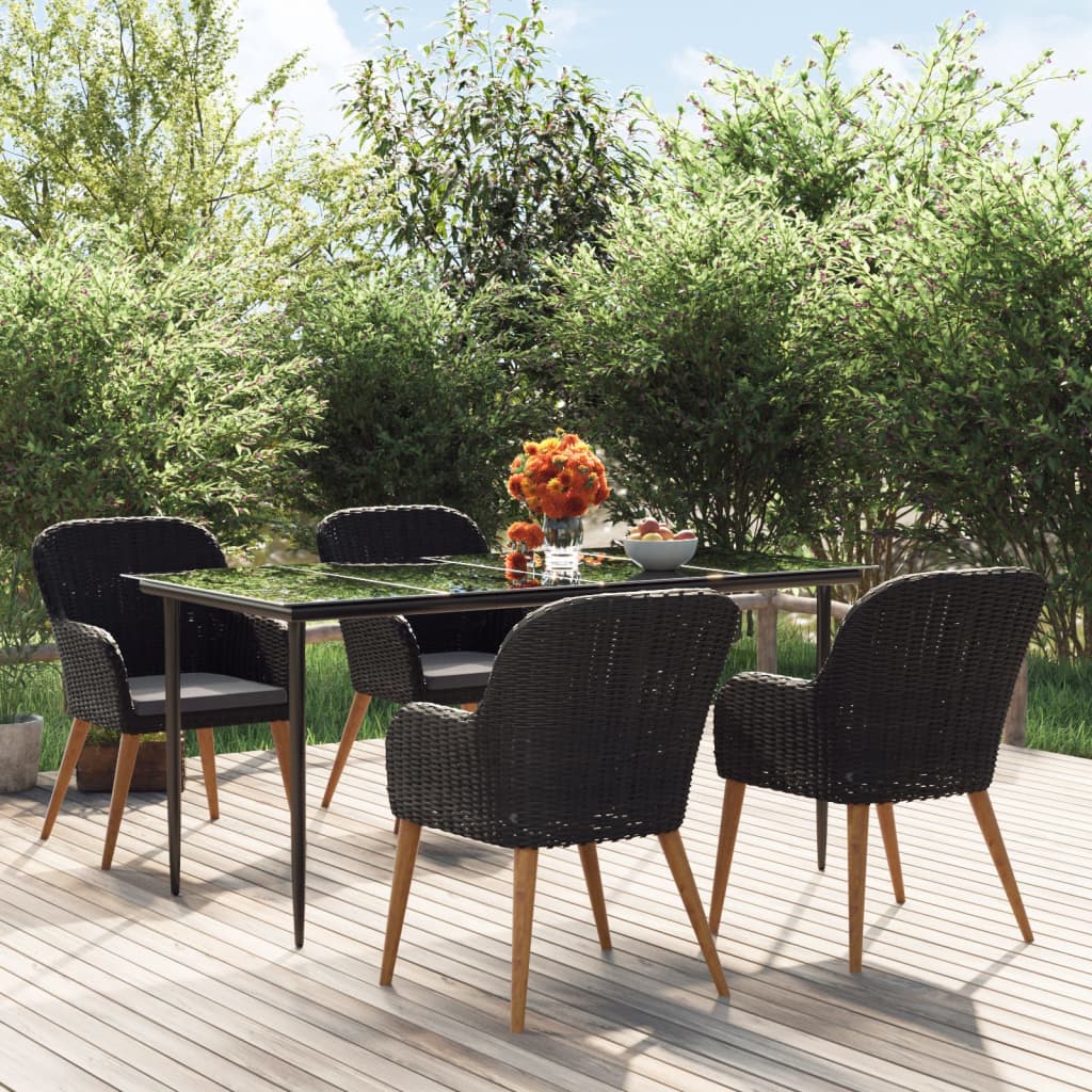 vidaXL 9-delige Tuinset met kussens bruin