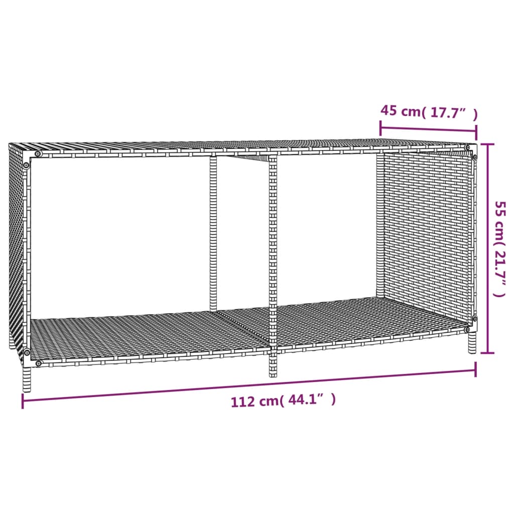 vidaXL Hottub-ombouw poly rattan massief acaciahout grijs