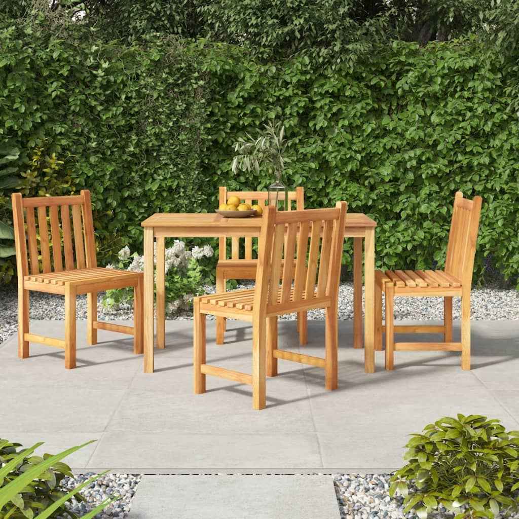 vidaXL 5-delige Tuinset massief teakhout