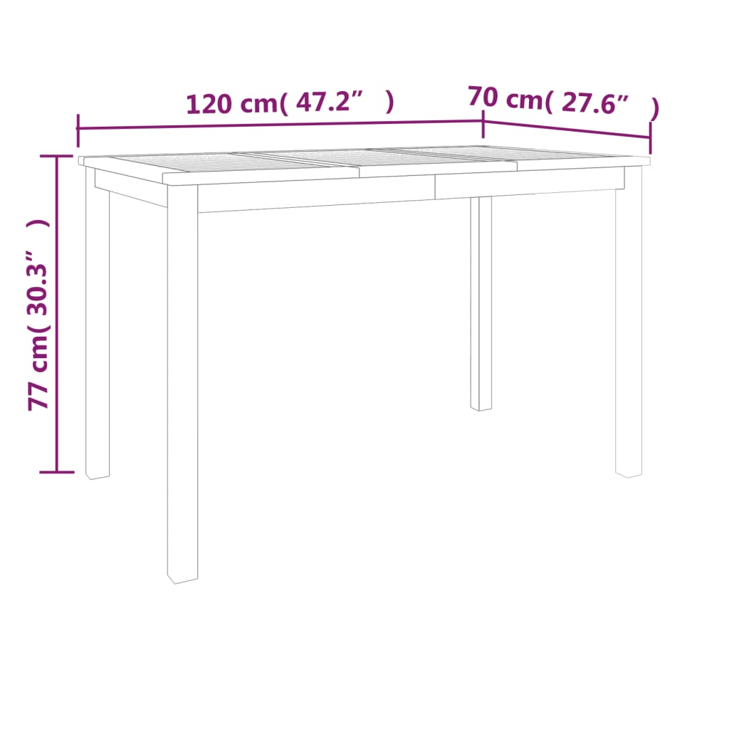 vidaXL 5-delige Tuinset massief teakhout