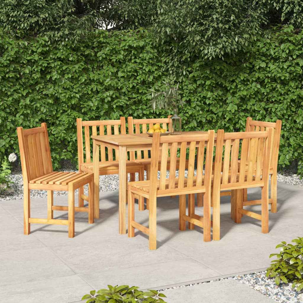 vidaXL 5-delige Tuinset massief teakhout